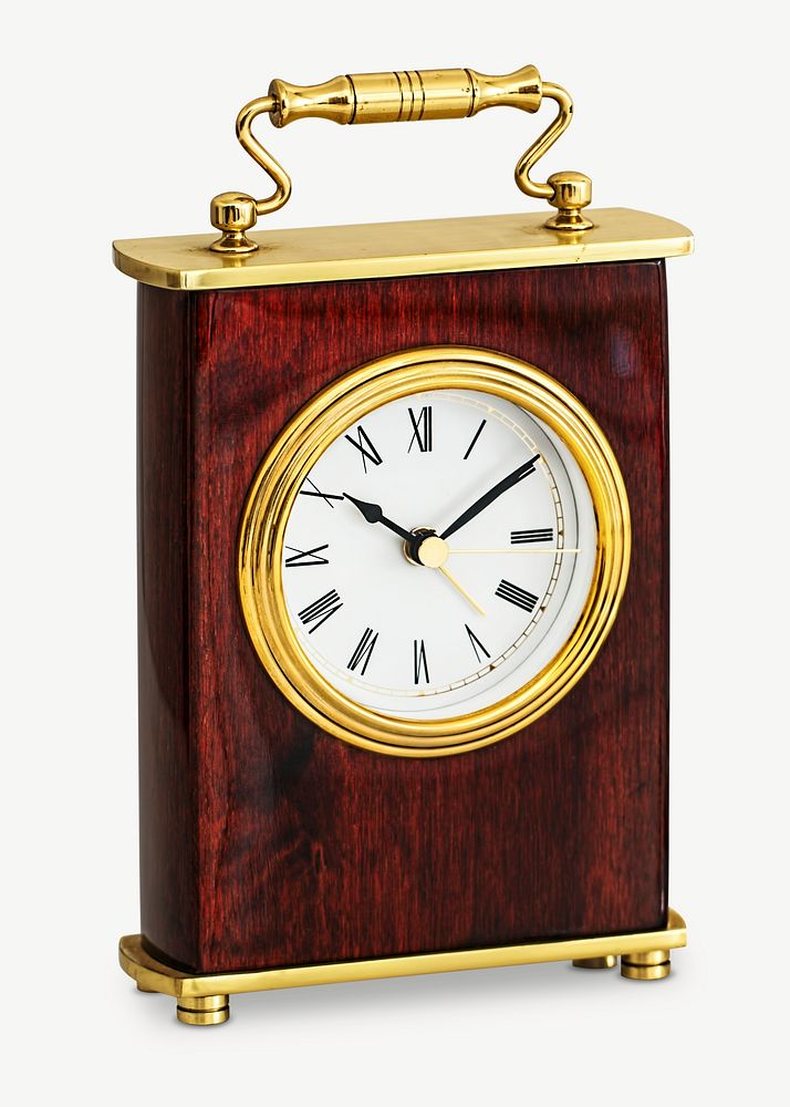 Antique clock isolated object psd