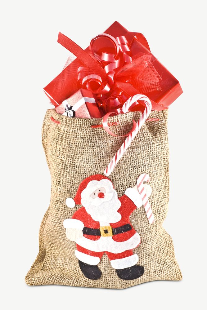 Sack of presents isolated object psd