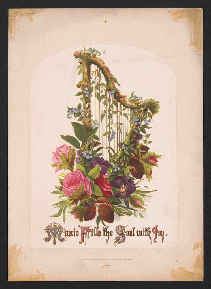 Music fills the soul with joy (1874) by  L. Prang & Co.