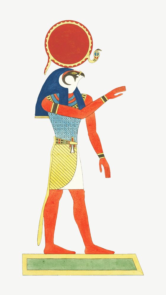 Egypt god vintage illustration, collage element psd