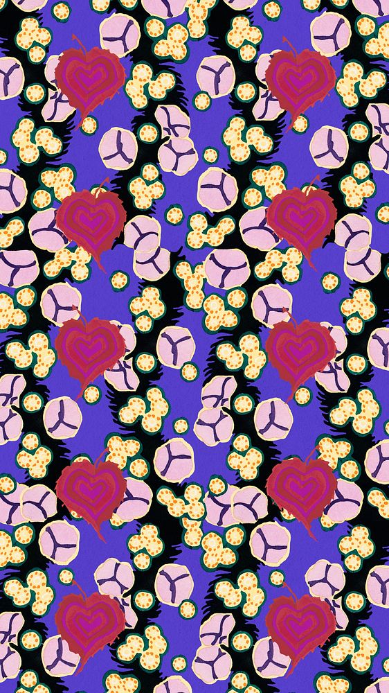 E.A. S&eacute;guy's flower patterned phone wallpaper, vintage botanical background, remixed by rawpixel.