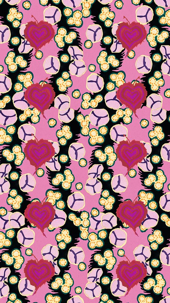 E.A. S&eacute;guy's flower patterned phone wallpaper, vintage botanical background, remixed by rawpixel.