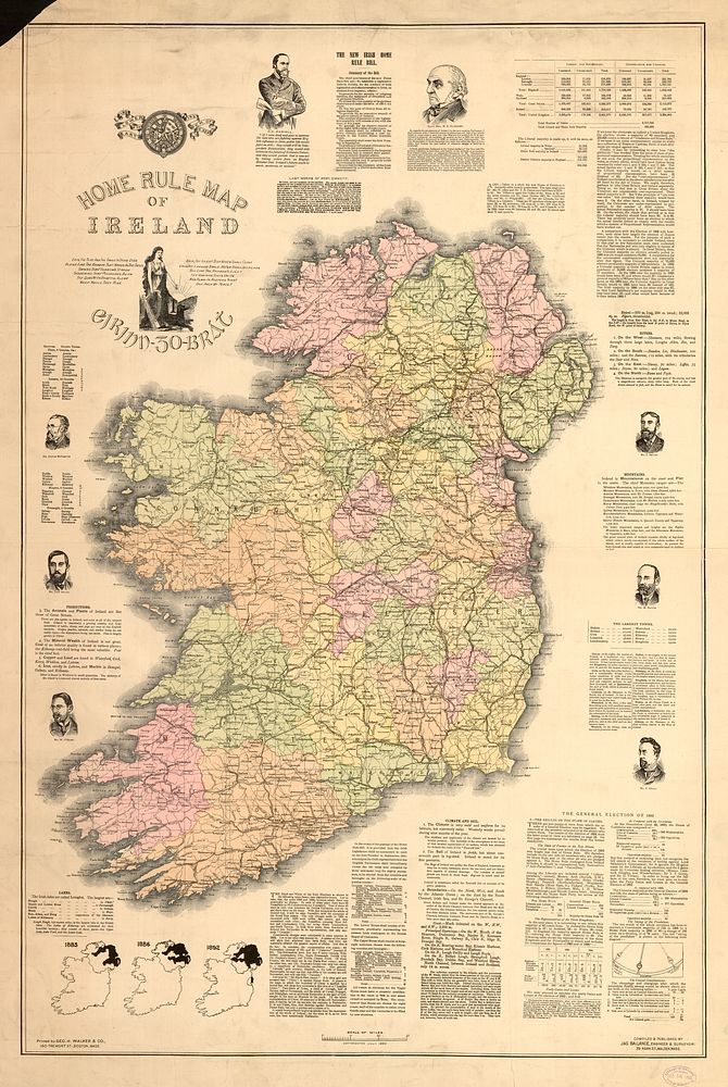 Home rule map of Ireland (1893) by Jas Ballance