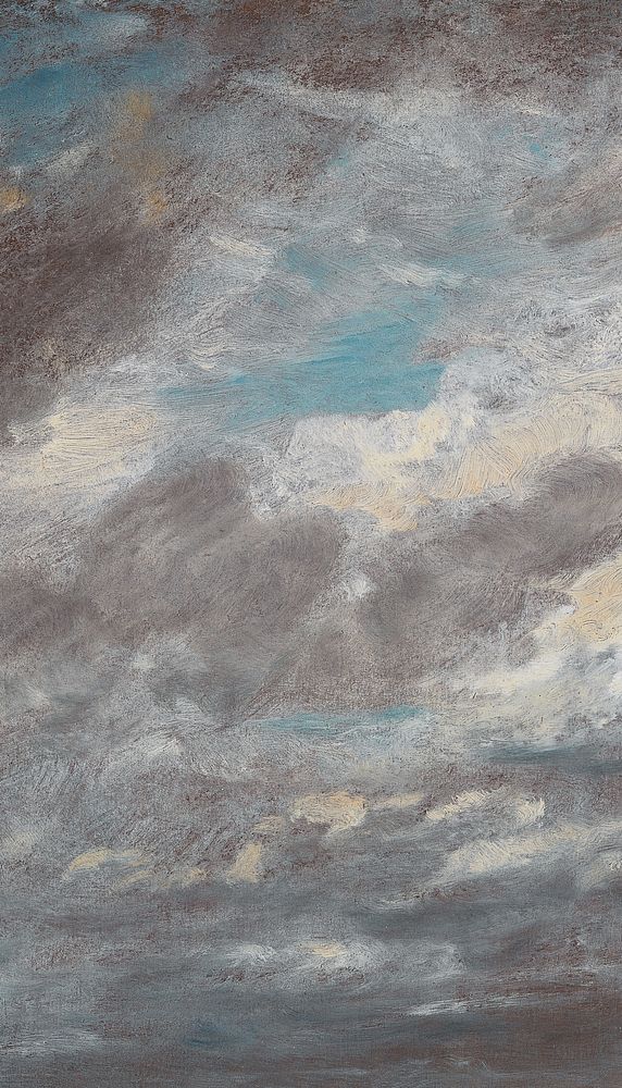 Dark cloud painting iPhone wallpaper, vintage artwork by John Constable. Remixed by rawpixel.