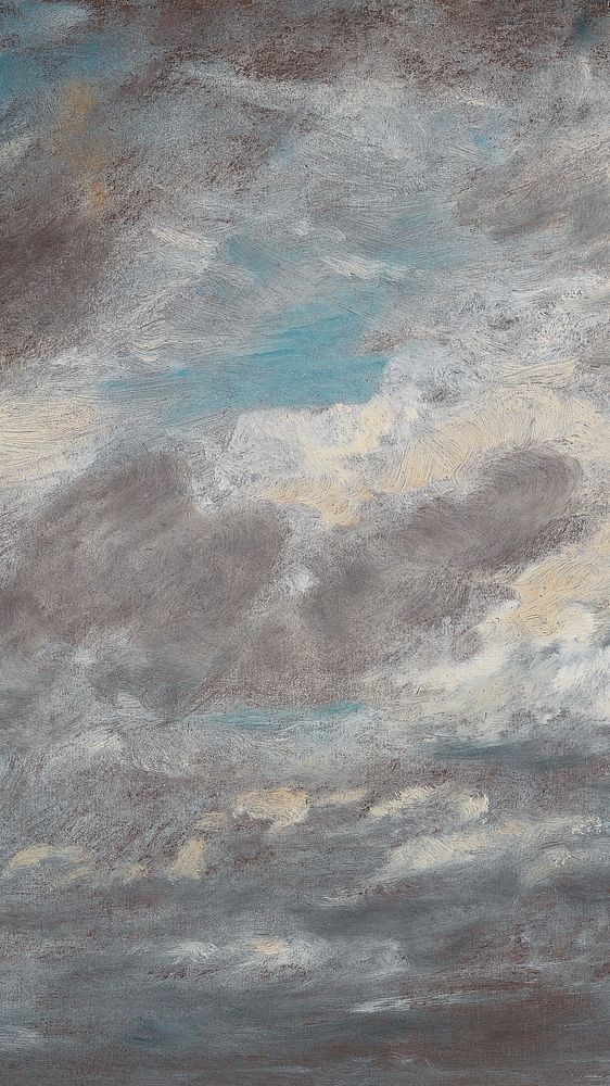 Dark cloud painting iPhone wallpaper, vintage artwork by John Constable. Remixed by rawpixel.