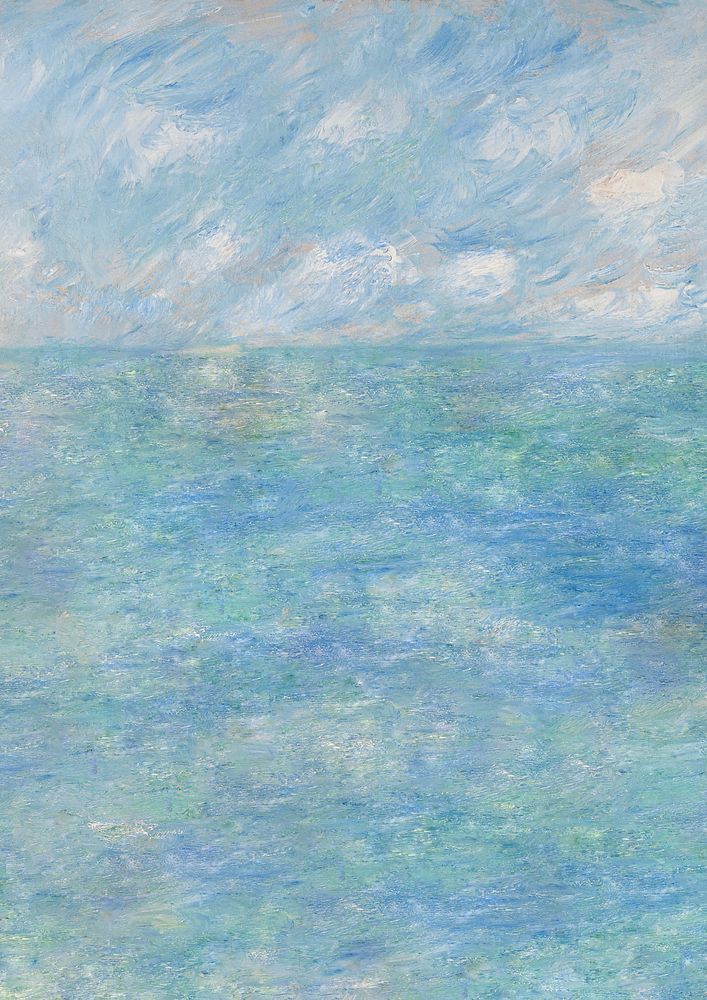 View at Guernsey background, famous painting by Pierre-Auguste Renoir. Remixed by rawpixel.