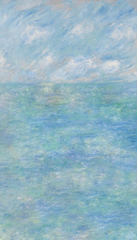 View at Guernsey iPhone wallpaper, famous painting by Pierre-Auguste Renoir. Remixed by rawpixel.
