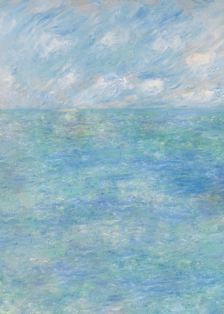 View at Guernsey background, famous painting by Pierre-Auguste Renoir. Remixed by rawpixel.