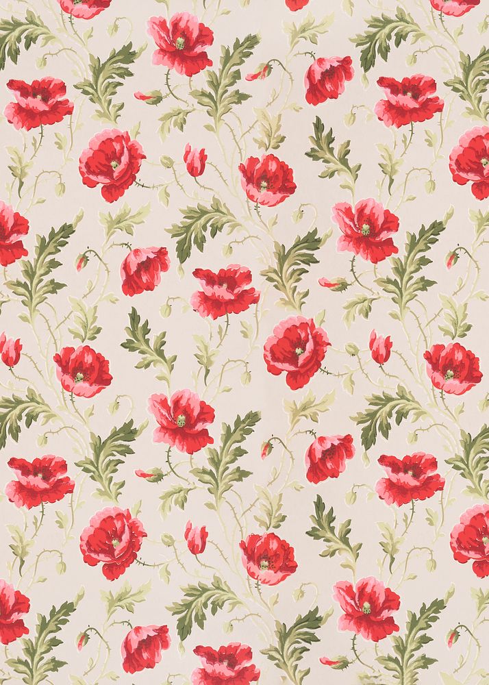 Pink flower patterned background, vintage illustration by William H. Gledhill. Remixed by rawpixel.