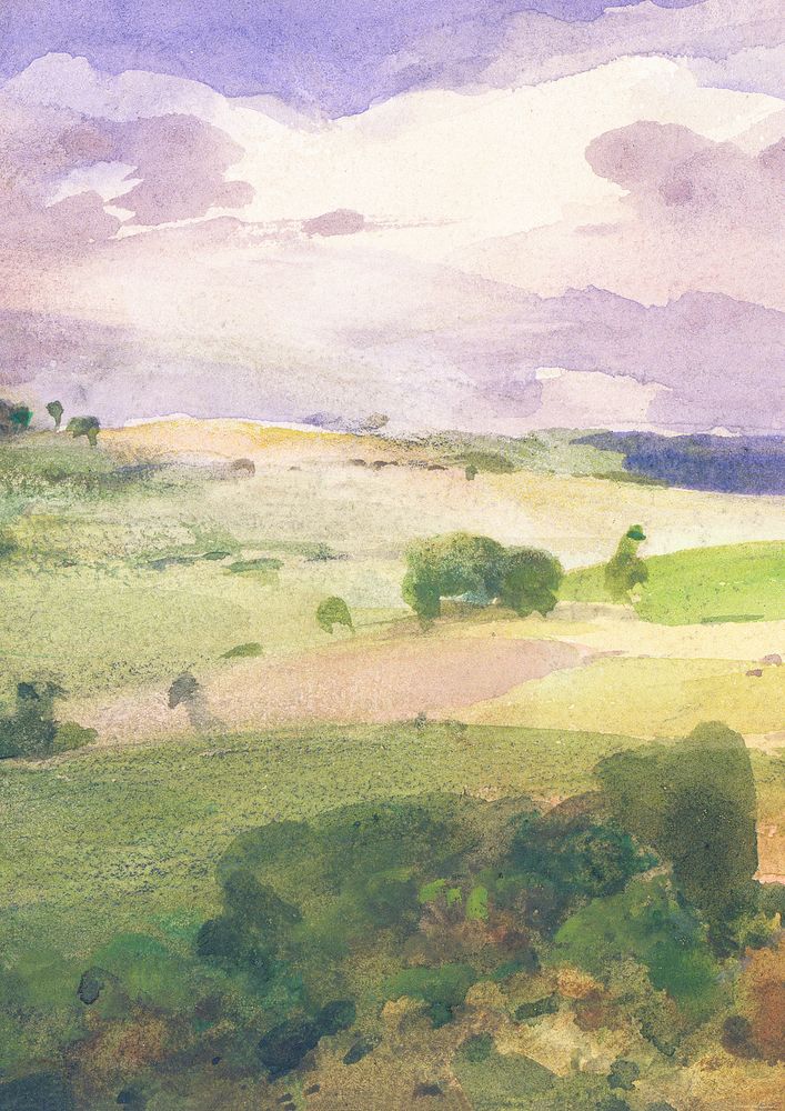 The Maryland Fields background, vintage painting by William Henry Holmes. Remixed by rawpixel.