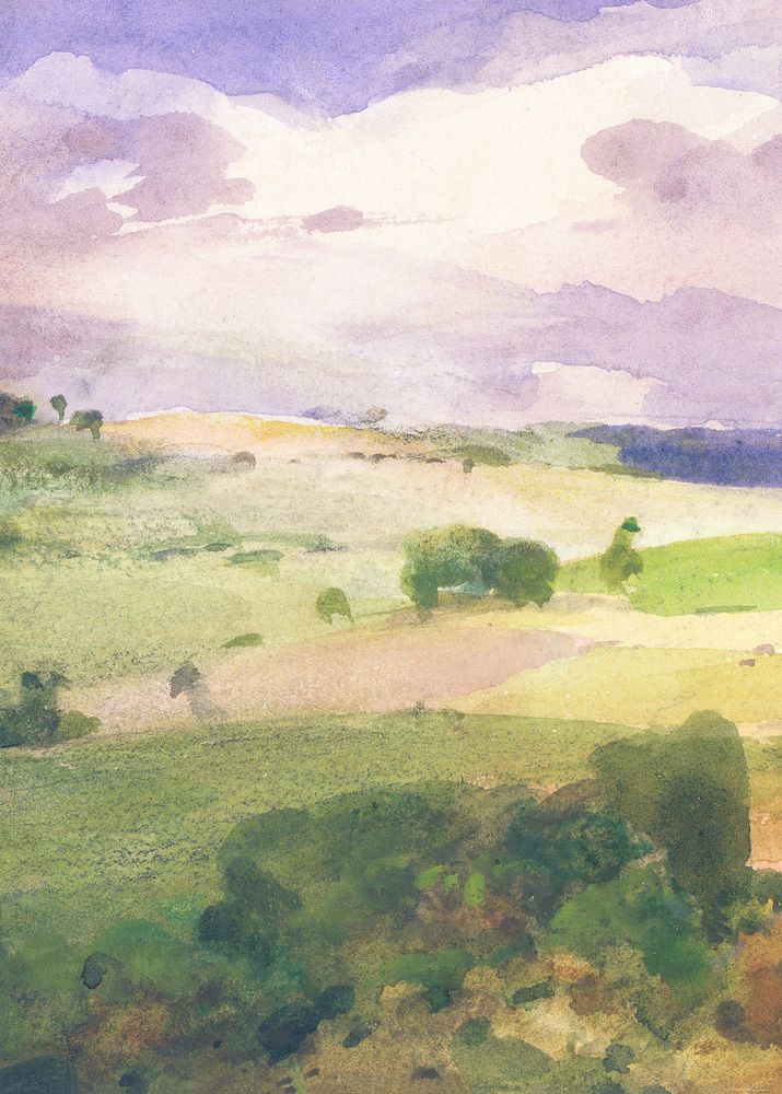 The Maryland Fields background, vintage painting by William Henry Holmes. Remixed by rawpixel.