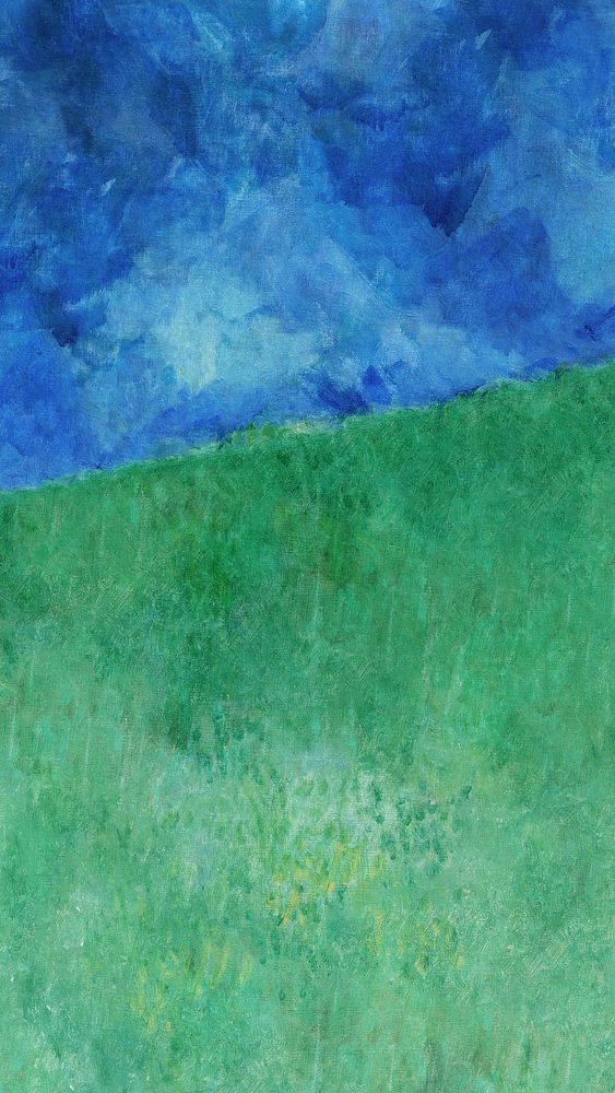 Blue & green iPhone wallpaper, vintage oil paint texture by Cypri&aacute;n Majern&iacute;k. Remixed by rawpixel.