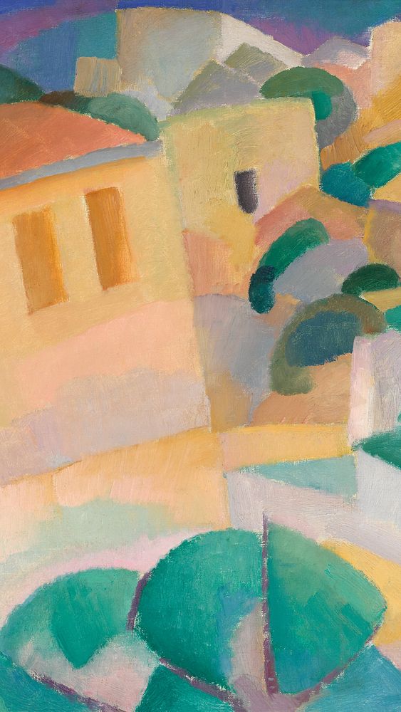 Mallorca Terreno iPhone wallpaper, vintage illustration by Leo Gestel. Remixed by rawpixel.