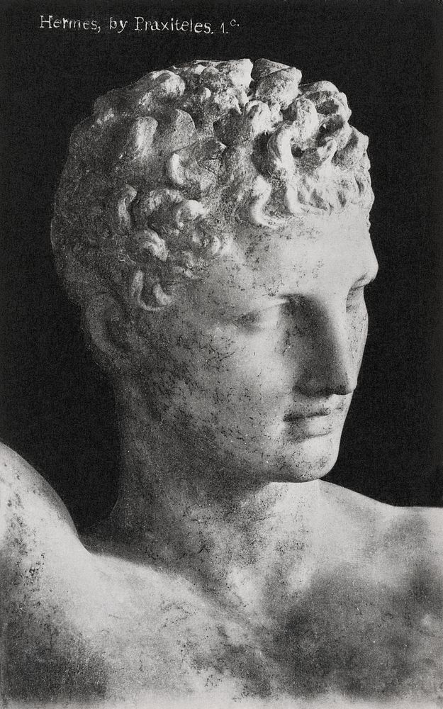 Hermes Greek God sculpture (1907&ndash;1915) by Praxiteles. Original public domain image from Boston Public Library.…