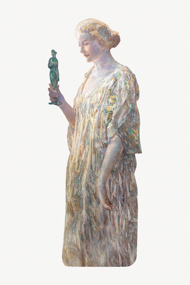 Vintage woman illustration by Frederick Childe Hassam. Remixed by rawpixel.