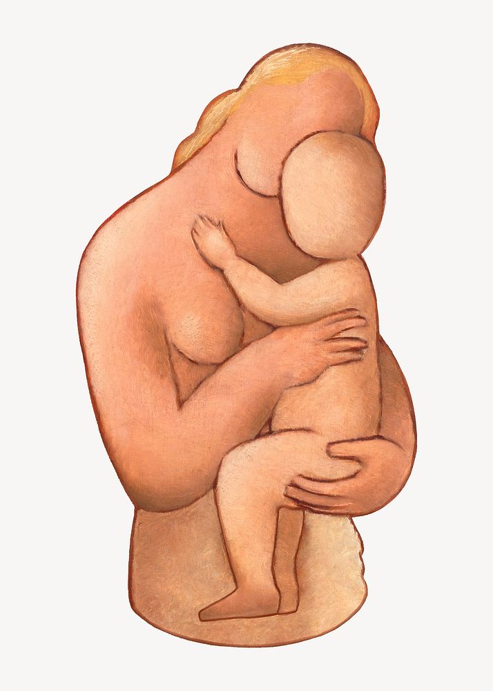 Mother with child, vintage illustration by Mikulas Galanda. Remixed by rawpixel.