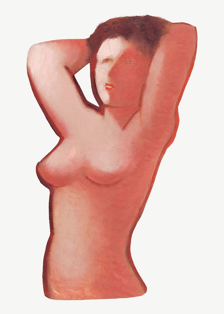 Nude woman, vintage illustration psd by Mikulas Galanda. Remixed by rawpixel.