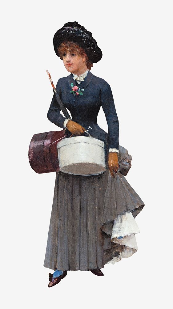 Victorian woman, vintage illustration by Jean Beraud. Remixed by rawpixel.