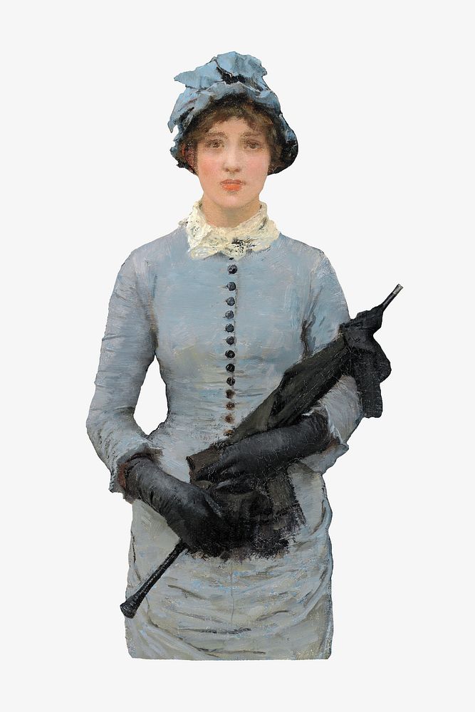 Victorian woman, vintage fashion illustration by George Clausen. Remixed by rawpixel.