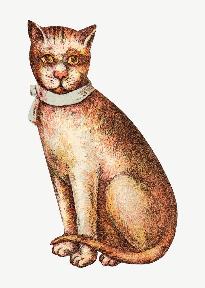 Lavine, vintage cat illustration psd. Remixed by rawpixel.