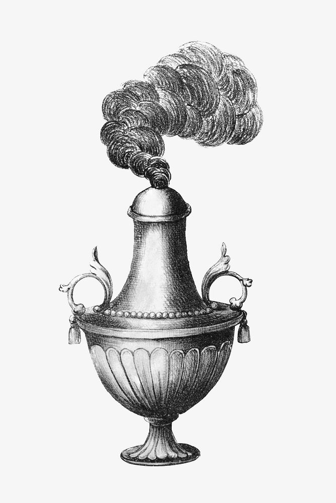 Smokey lamp, vintage object illustration. Remixed by rawpixel.