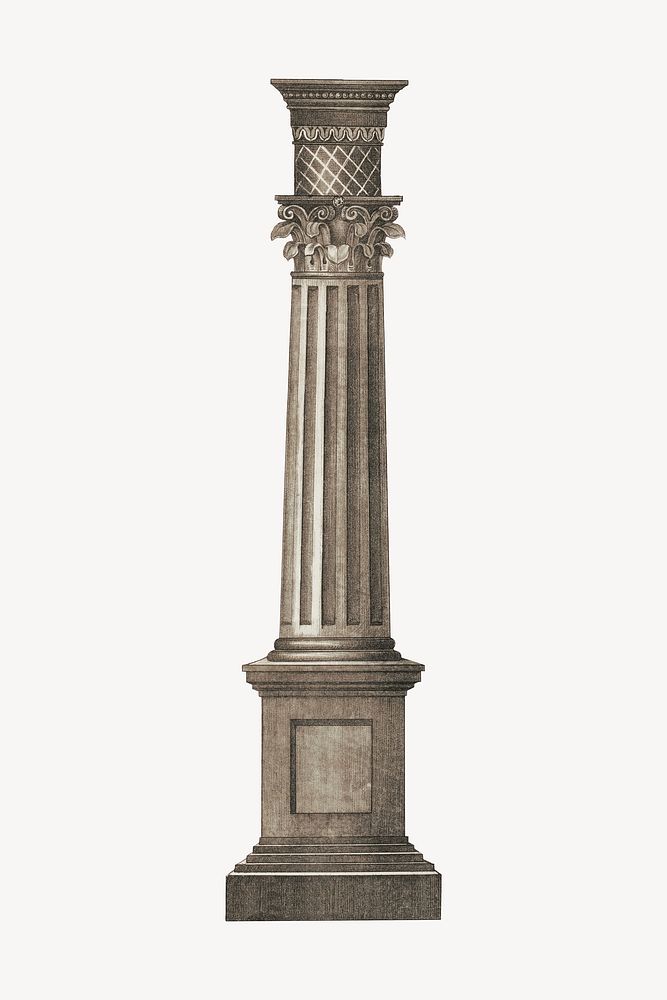 Ancient pillar, vintage architecture illustration. Remixed by rawpixel.