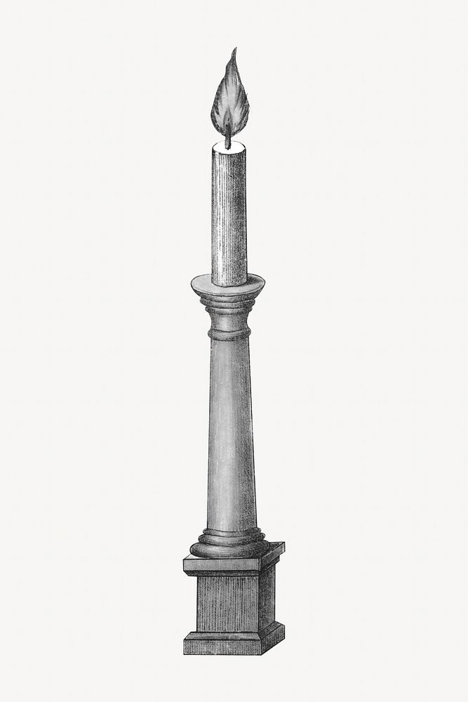 Vintage candle stick, antique illustration. Remixed by rawpixel.