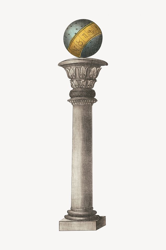 Ancient pillar, vintage architecture illustration. Remixed by rawpixel.