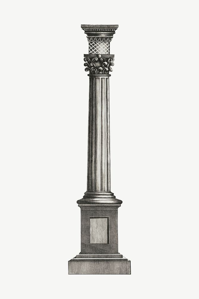 Ancient pillar, vintage architecture illustration psd. Remixed by rawpixel.