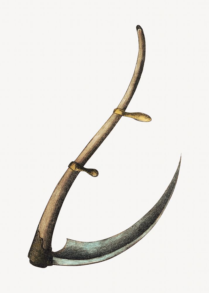 Vintage sickle, weapon illustration. Remixed by rawpixel.