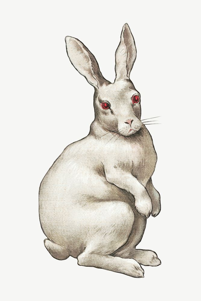 Rabbit, vintage animal illustration psd. Remixed by rawpixel.