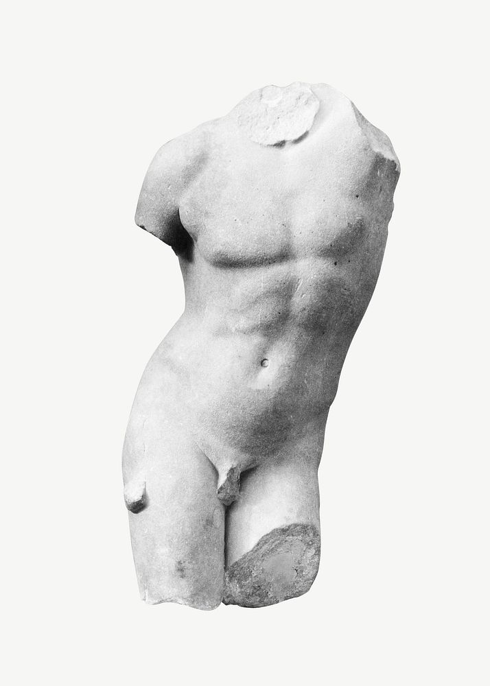 Marble torso of Eros, ancient Greek sculpture psd. Remixed by rawpixel.
