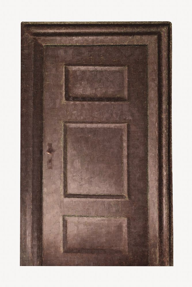 Vintage door illustration by Vilhelm Hammershøi.. Remixed by rawpixel.