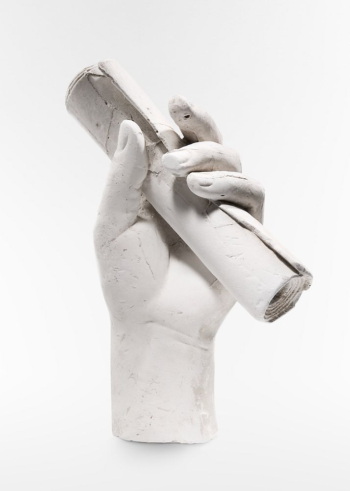 Left Hand Clutching Scroll by Hiram Powers. Original public domain image from The Smithsonian Institution. Digitally…