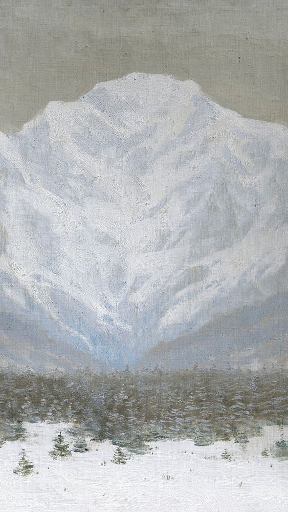 Winter landscape mobile wallpaper. Remixed by rawpixel. 