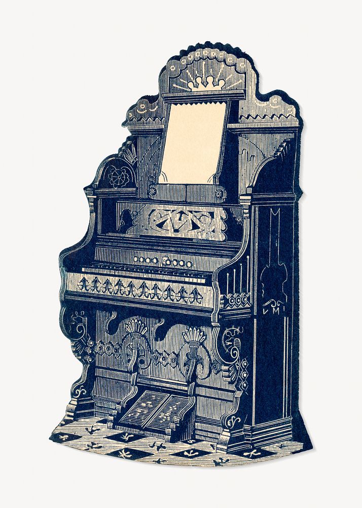 Vintage organ, music instrument illustration. Remixed by rawpixel. 