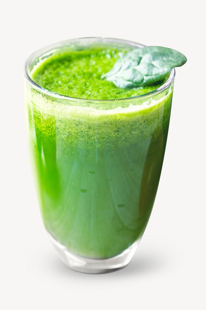 Green smoothie image on white