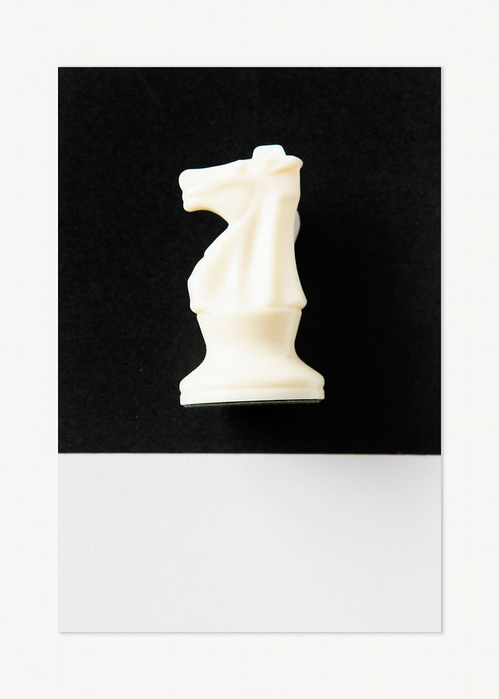 Chess piece card, isolated object on white