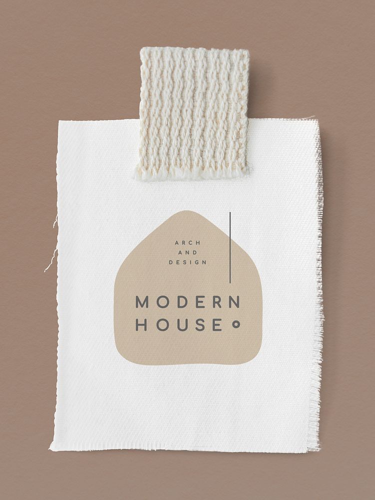 White fabric modern house label mockup