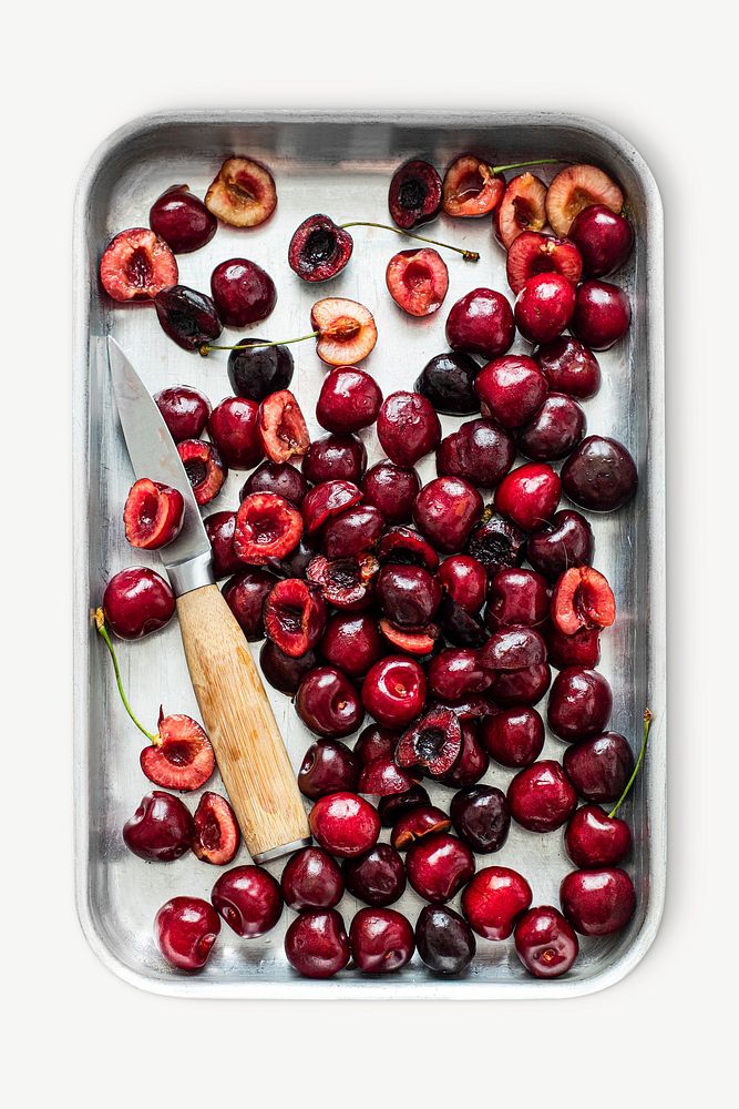 Baked cherries graphic psd