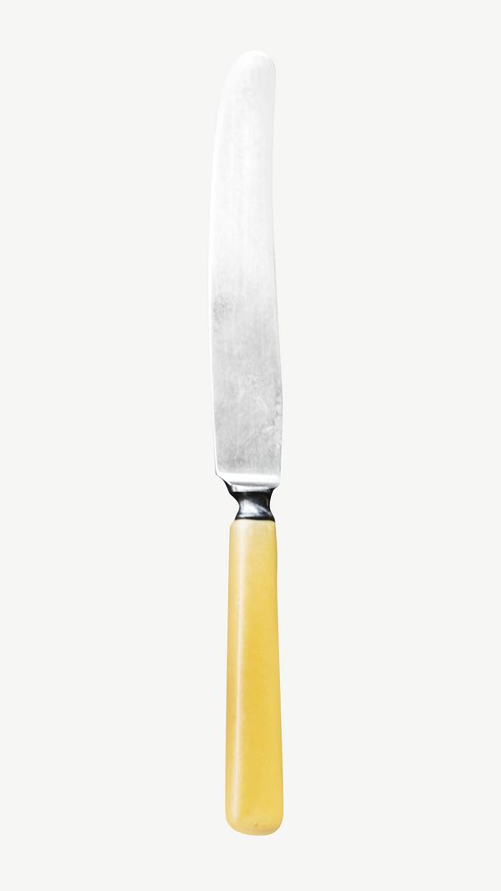 Metal table knife isolated object psd