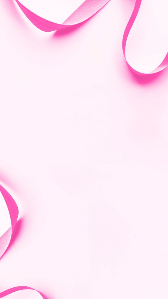 Breast cancer awareness iPhone wallpaper, pink ribbon border