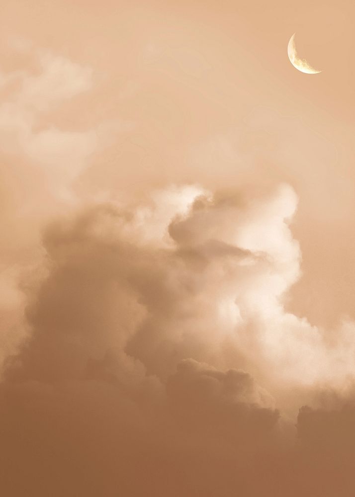 Pastel orange sky background, cloud aesthetic