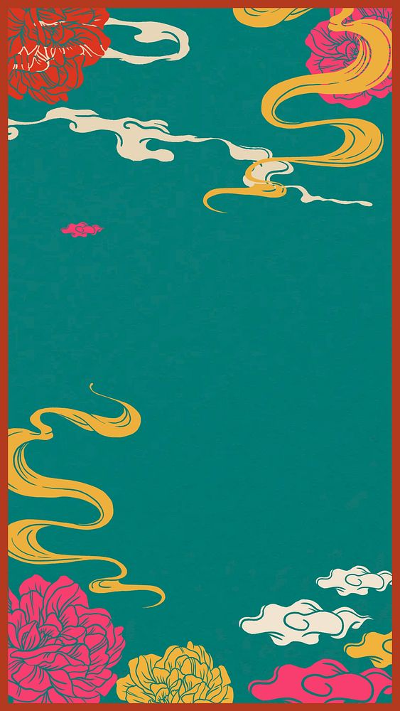Aesthetic Japanese iPhone wallpaper, ukiyo-e design