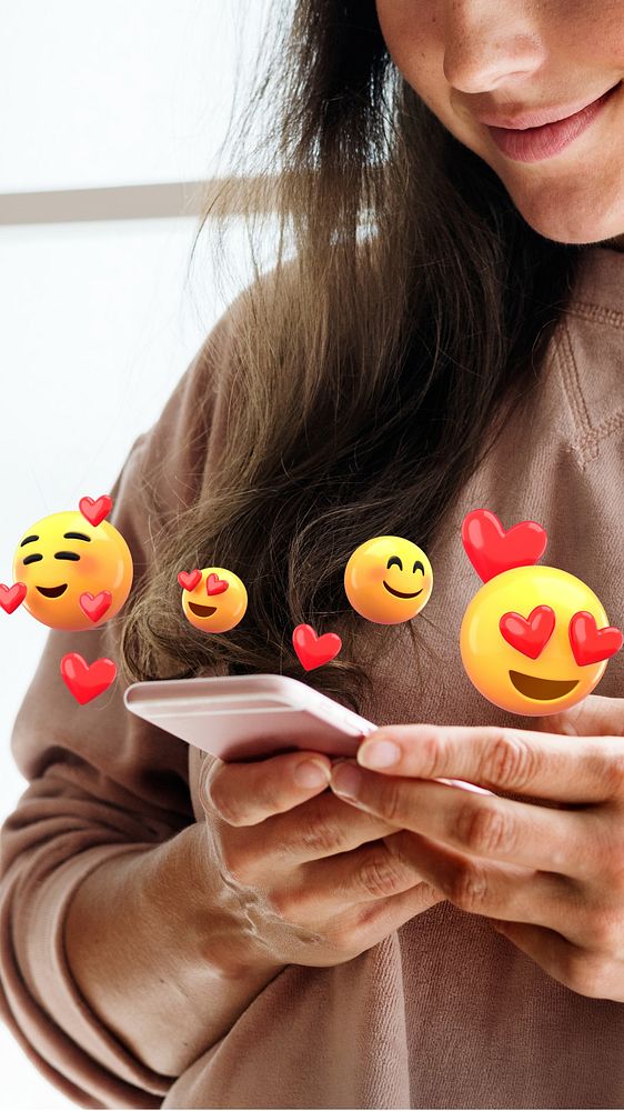 Sending love emoticons iPhone wallpaper, Valentine's remix