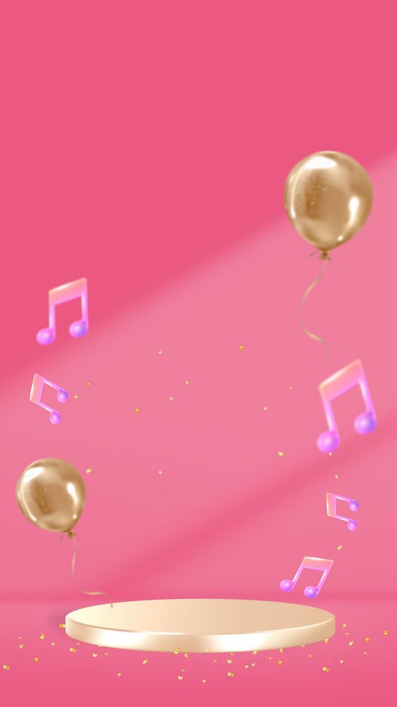 Pink product backdrop iPhone wallpaper, 3D rendering design