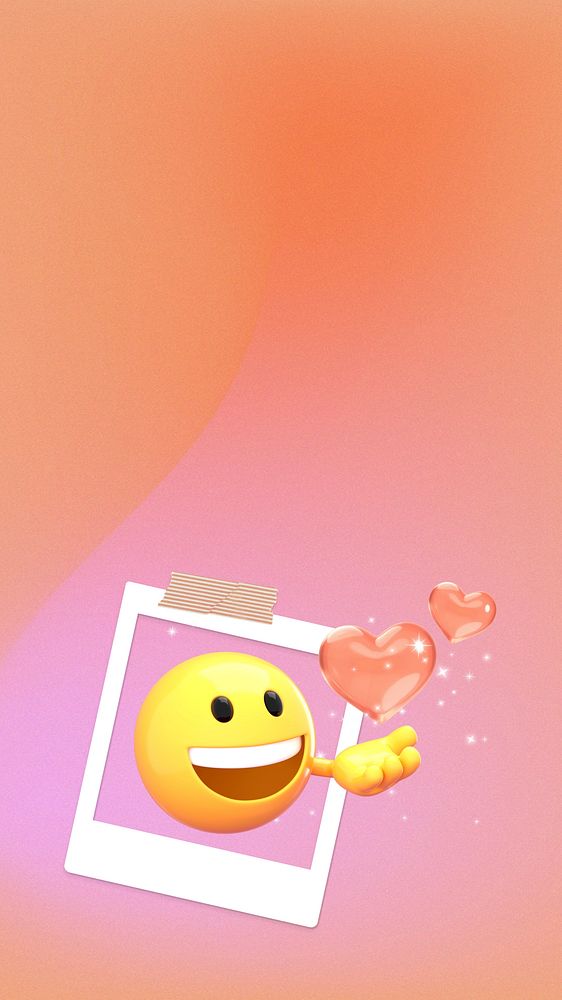 Love 3D emoticon iPhone wallpaper, Valentine's Day emoji