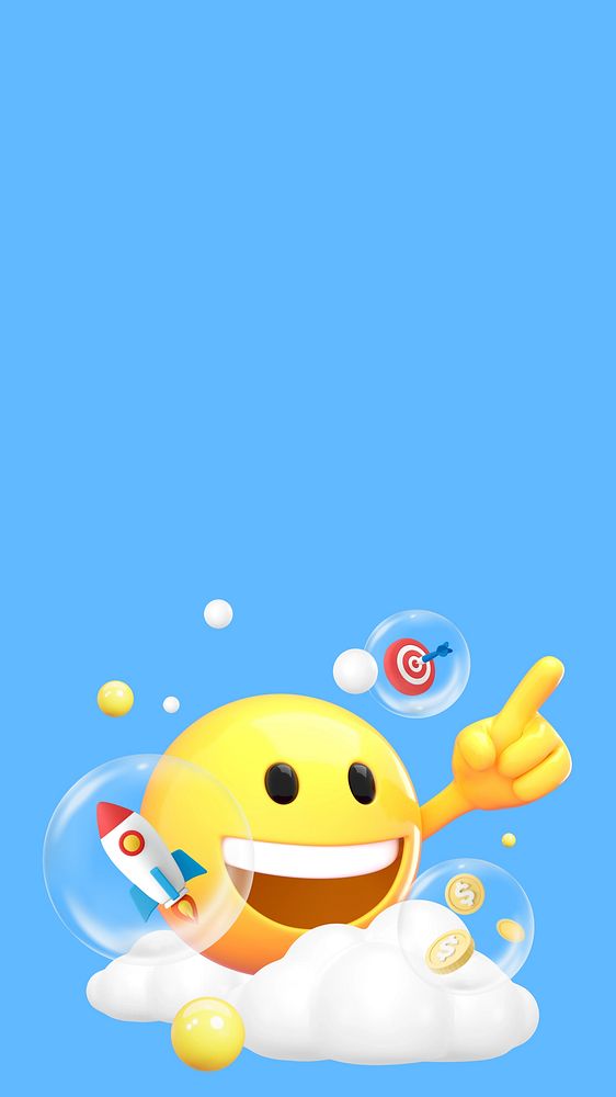 Startup business emoticon iPhone wallpaper, 3D emoji illustration  