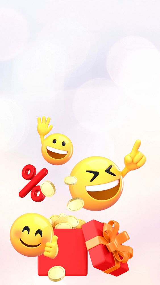 3D emoticons sale iPhone wallpaper, emoji border