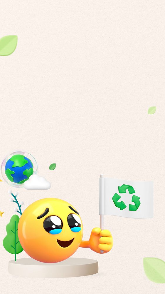 Environmental activists iPhone wallpaper, 3D emoji illustration  